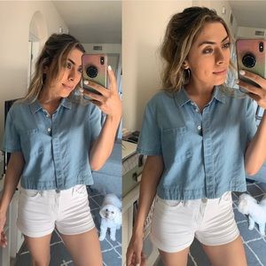 Tops - Denim Cropped Top Tops - Denim Cropped Top
